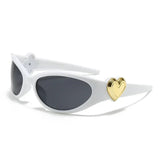 DAIIIBABYYY  -  Retro Y2K Style Oval Sunglasses for Women Fashion Heart Sports Goggles Popular Pink Cat Eye Sun Glasses Ladies Gafas De Sol