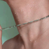 Daiiibabyyy  High Quality Titanium Steel Figaro Chain Men's Basic Versatile Necklace  Trendy for Men Women Hip Hop  Party Jewelry Gift