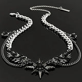 Daiiibabyyy  Punk Devil Wings Black Zircon Pendant Necklace for Men Women Gothic Hiphop Cool Dark Necklace Party Jewelry Accessories Gifts