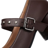 DAIIIBABYYY  -  Fashionable high heels women's Mary Jane  Shoes Buckle decoration Sweet  Single Shoes JK uniform Shoes Large size 48