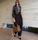 Daiiibabyyy  Tidalyf Pants Women's Spring New Fashion High Waist Pants Chic Youth Office Pants Street Elegant Holiday Spring Pantss