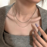 DAIIIBABYYY  -  Multilayer Necklaces For Women Girls Korean Fashion Vintage Simple Personality Elegant Clavicle Chain Party Jewelry Gift