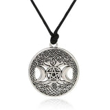 DAIIIBABYYY  -  Triple Moon Goddess Five pointed Star Stainless Steel Necklace Men's and Women's Fashion Ultra Natural Jewelry Gift
