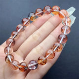DAIIIBABYYY  -  9MM Natural Red Fire Quartz Hematoid Bracelet Reiki Gemstone Fashion Jewelry Fengshui Women Healing Lucky Energy Gift 1pcs