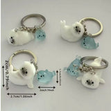 Daiiibabyyy  Cute Cartoon Marine Animals 3D Luminous Sea Lion Seal Resin Key Chains for Men Women Friend Bag Pendant Jewelry Accessories Gift