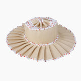 Daiiibabyyy  Plaid Print Ruffle Wide Brim Bucket Hat Foldable Sun Protection Loose Fit Summer Women Straw Hat Casual Chic Lady Sombrero