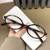 Daiiibabyyy  Y2K Oval Anti Blue Light Blocking Glasses Women's Clear Anti Radiation Filter Glasses Anti Radiation Eyeglass