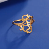 DAIIIBABYYY  -  Love Heart Filigree Stainless Steel Couple Ring Silver Color Supernatural Amulet Gift For Man Woman Fashion Jewelry