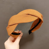 Daiiibabyyy  New Fashion Women Headband Wide Side Braided Hairband Solid Color Turban Hair Hoop Headwear Adult Hair Accessories