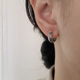 Daiiibabyyy  Silver Color Irregular Hollow Grid Hoop Earrings for Women Geometric Creative Punk Earring Party Jewelry Gift