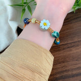 DAIIIBABYYY  -  Natural Stone Bead Blessing Hang Tag Bracelet Chinese Retro Design Light Luxury Exquisite Chinese Style Women Jewelry Gifts