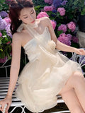 DAIIIBABYYY  -  Sweet Fairy Mini Dress Elegant Strapless Off Shoulder Princess Ruffles Birthday Party Dresses Summer Ball Gown Short Vestidos