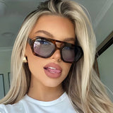 Daiiibabyyy  Unisex Sunglasses European American Double Beam Irregular New Retro High Quality Luxury Brand Personalized Popular Sunglasses