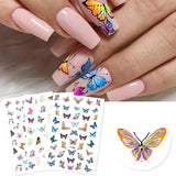Daiiibabyyy New Holographic Butterfly Stickers Blue Nail Sticker Decals Self-adhesive Design Stickers Ins Style Manicure Nail Art Decoration
