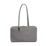 Daiiibabyyy  New Style Checkered Shoulder Bags Fashion Solid Color Simple Large Capacity Nylon Tote Canvas Travel Bag Unisex Storage Bag