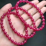 DAIIIBABYYY  -  6MM Natural Red Corundum Facet Bracelet For Women Men Love Gift Crystal Beads Strands Jewelry Gift 1PCS