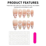 Daiiibabyyy  10pcs INS Simple French Press on Nails Pink Bowknot Star Decor Fake Nails Shiny Cat-Eye Pink Crystal Design False Nail Patches