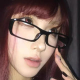 DAIIIBABYYY  -  Vintage Japanese Small Black Square Frame Glasses Y2K Sweet Cool Spicy Girl Anti Blue Light Cosplay Photography Eyeglasses