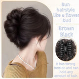 DAIIIBABYYY  -  Synthetic Women's Wig - Scrunchie-style Lazy Flower Bud Bun, Fashionable, Natural and Fluffy Wig Hairpiece.