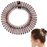 DAIIIBABYYY  -  Zig Zag Circle Headband Full Circular Stretch Comb Headbands Elastic Spring Head Band Comb Hair Accessories For Women Girls