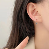 Daiiibabyyy  Retro Classic Black Enamel Star Drop Dangle Earrings for Women Cute Five-pointed Star Stainless Steel Hoop Earrings Jewelry Gift