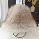 Daiiibabyyy  Winter Faux Fox Fur Bucket Hat Thickened Plus Size Fisherman Hat High Quality Cold-proof Warm Female Ear Protection Women Caps