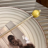 Daiiibabyyy  Modern Chinese Style Round Ball Metal Hairpin Fresh Advanced Sense Headwear Simplicity Alloy Hair Clip Headdress Stick
