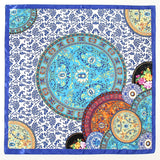Daiiibabyyy  Fashion Square Silk Scarf Women Luxury Brand Satin Print Hijab Scarves Pareo Bandana Female Shawl Wrap Headband Foulard 90*90cm