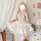 DAIIIBABYYY  -  Japan Lolita Fish Bone Lace Hanging Neck Corset Half Skirt Set Victoria Fashion Tea Party Cute Girl Suit
