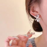 DAIIIBABYYY  -  Exquisite Korean Version Sweet Cool Ballet Ribbon Bow Earring Stud for Women Ins Fashion Spicy Girl Trendy Aesthetic Accessories