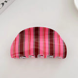 Daiiibabyyy  Blue Coffee Color Pink Stripe Hair Claw Clip Classic Casual Style Hair Claw Clips Acrylic Hair Accessories for Women Girls