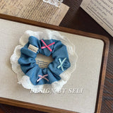 DAIIIBABYYY  -  Large Denim Double layered Hair Scrunchies With Lace for Girls and Women Elastic  Hair Bands Nordic Style Hair Accessories