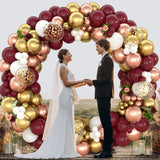 Daiiibabyyy Wine Red Silver Balloons Garland Arch Kit Birthday Party Decoration Kids Wedding Birthday Party Supplies Baby Shower Deco