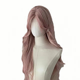 Daiiibabyyy  Summer net red with sweet fashion high quality breathable headgear | pink purple medium large wave long curly hair synthetic wig