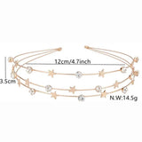DAIIIBABYYY  -  Multi-layer Metal Headband For Women Butterfly Star Moon Hairband  Fashion Hair Hoop Elegant Hair Bands Hair Accessories