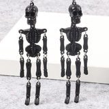 Daiiibabyyy  1pcs Creative Skull Shaking Skeleton Luminous Keychain Men and Women Key Ring Pendant Halloween Fashion Jewelry Gifts