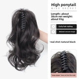 DAIIIBABYYY  -  High Top Ponytail Hair Extension Mermaid Curl Short Tail Clip on Fake Hair for Women Asian Fiber Tail Hair Extensions