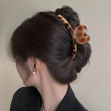 Daiiibabyyy  1PC Women's Leopard Print Hair Clips, Cute Large Heart-Shaped Strong Styling Anti-Slip Hair Accessories, Suitable for Hair Clips