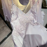 Daiiibabyyy  Vintage Ice Silk Sexy Lingerie Pajamas Women's Dressing Gowns New Water-soluble Flower Mesh Lace Silk Suspender Nightdress