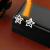 Daiiibabyyy  Korean Fashion Zircon Star Earrings for Women Sweet Personalized Stud Earring High-end Luxury Designer Jewelry Wholesale
