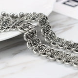 Daiiibabyyy  Vintage Silvery Geometric Carved Bell Tassel Choker Necklace for Women Gypsy Boho Ethnic Clavicle Chain African Collar Jewelry