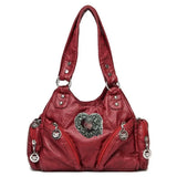 Daiiibabyyy  Y2Kwomen Large Capacity Single Shoulder Crossbody Bag Retro Motorcycle Street Trend Sweet Cool Style Mixed With Rivet Decoration