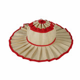 Daiiibabyyy  Plaid Print Ruffle Wide Brim Bucket Hat Foldable Sun Protection Loose Fit Summer Women Straw Hat Casual Chic Lady Sombrero