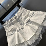 DAIIIBABYYY  -  Y2K Denim Mini Skirt Women Kawaii Lace Patchwork White Ball Gown Jeans Skirts Summer Gyaru Gothic Korean Black Faldas New