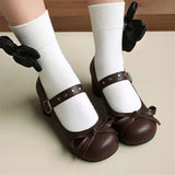 DAIIIBABYYY  -  Fashionable High heels Women's Mary Jane Shoes Buckle Sweet butterfly knot Single Shoes JK uniform Shoes Large size 48