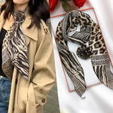 Daiiibabyyy  Women French Long Rose Flower Silk Scarf Flutter Shirt Y2K Fashion Temperament Accessories Summer Sunscreen Sunshade Scarfs