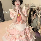DAIIIBABYYY  -  Japan Lolita Dress Cream Little Honey Maid Costume Blue Lolita Dresses Show Japanese Outfit Dress
