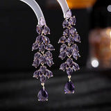 DAIIIBABYYY  -  Luxury AAA Marquise Cut Cubic Zircon Big Long Dangle Earring For Women Fashion Leaf Bridal Wedding Jewelry Accessory