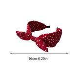 Daiiibabyyy  New Fashion Red Polka Dots Bow Headband for Women Vintage Elegant Wide Ribbon Knotted Hairband Hair Accessories