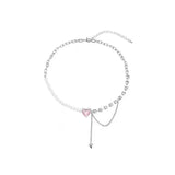 DAIIIBABYYY  -  Elegant White Imitation Love Splicing Pearl Choker Necklace Big Round Pearl Wedding Necklace for Women Charm Fashion Jewelry